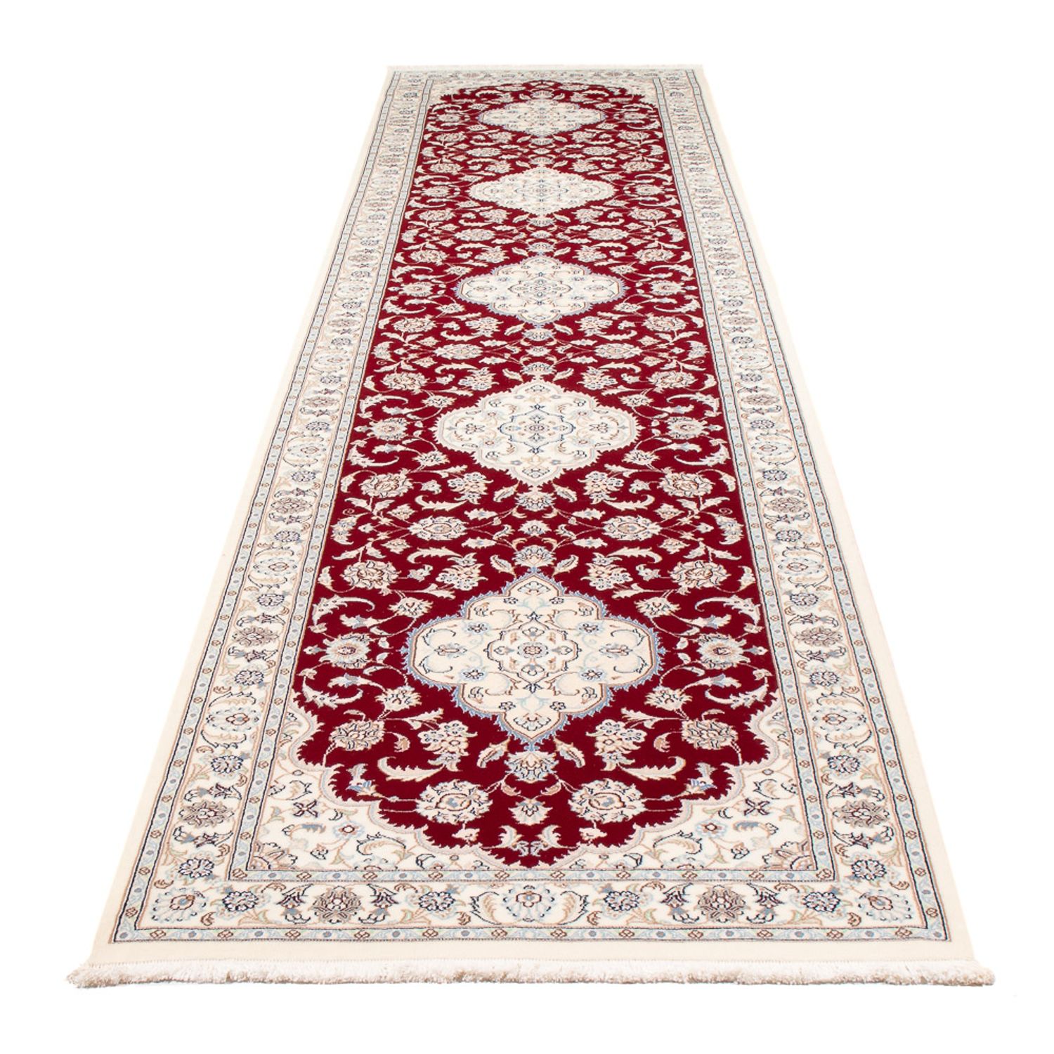 Runner Perser Rug - Nain - Premium - 393 x 90 cm - red