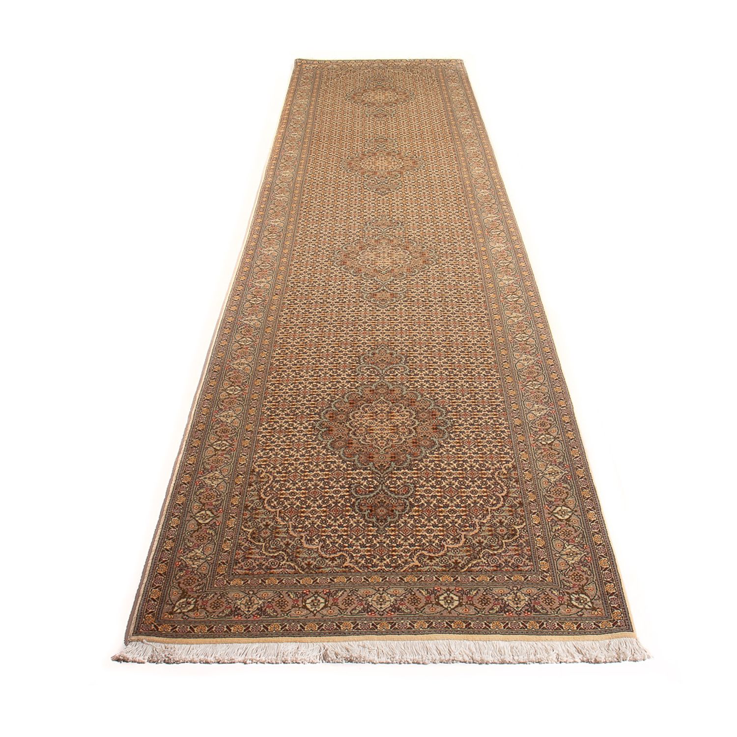 Runner Perser Rug - Tabriz - Royal - 393 x 80 cm - beige