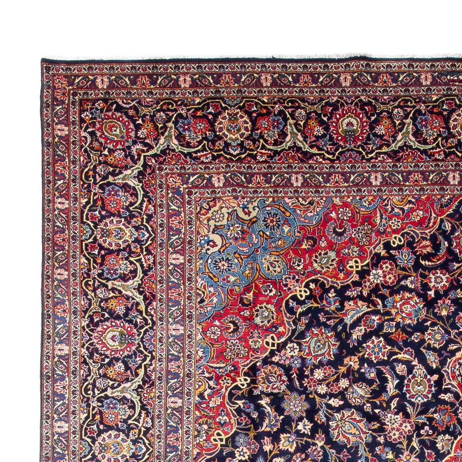 Perser Rug - Keshan - Antique - 410 x 298 cm - dark blue