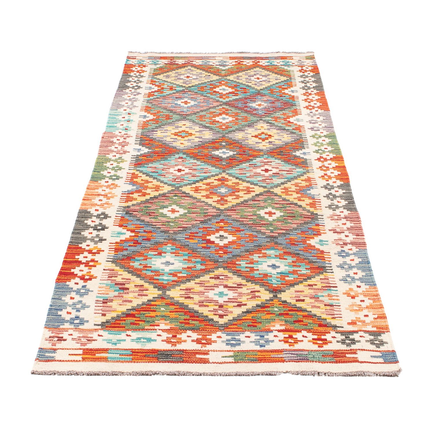 Runner Kelim Rug - Splash - 255 x 74 cm - multicolored