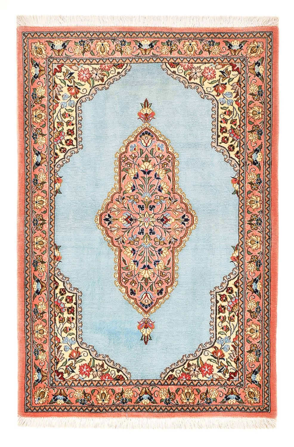 Perser Rug - Ghom - 117 x 80 cm - light blue