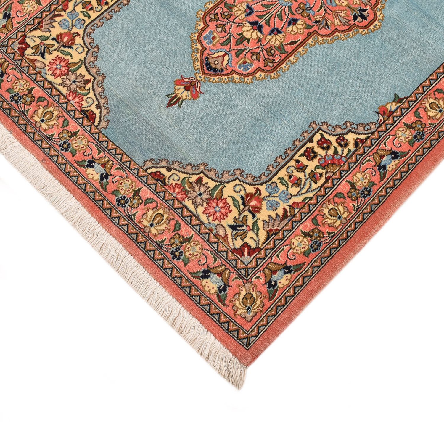 Perser Rug - Ghom - 117 x 80 cm - light blue