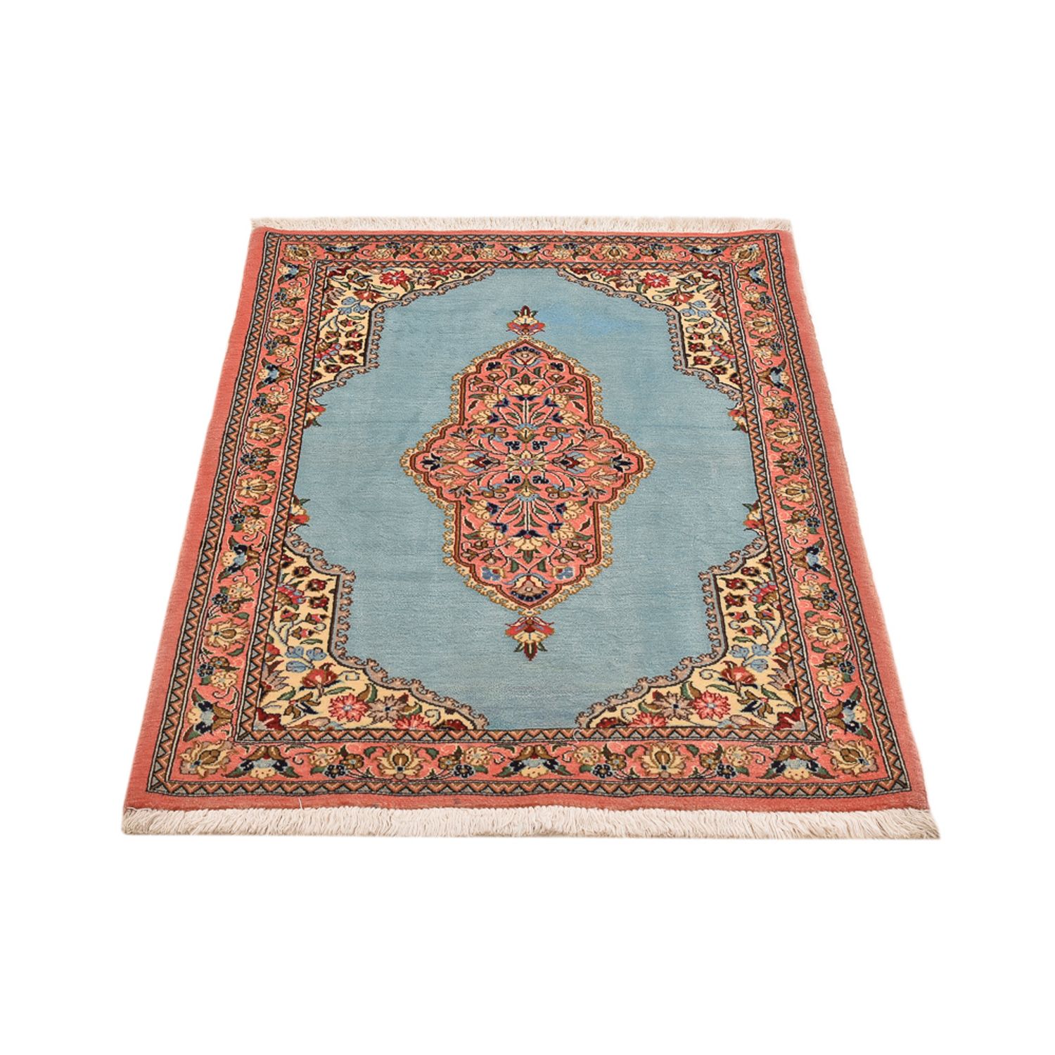 Perser Rug - Ghom - 117 x 80 cm - light blue