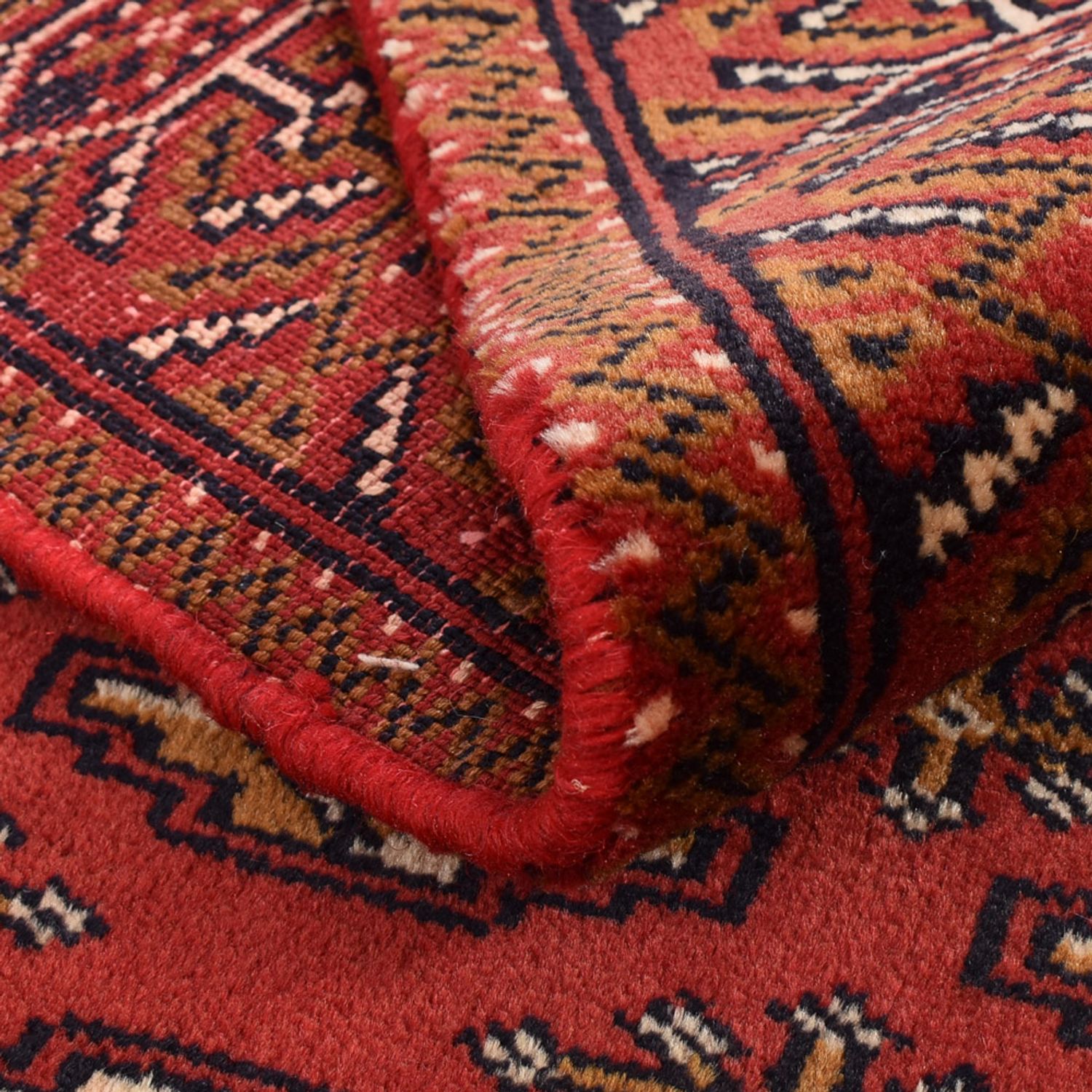 Runner Turkaman Rug - 369 x 86 cm - red