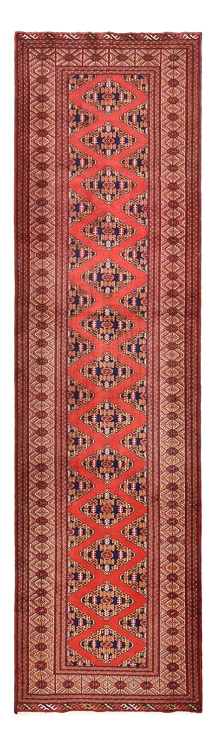 Runner Turkaman Rug - 377 x 104 cm - dark red