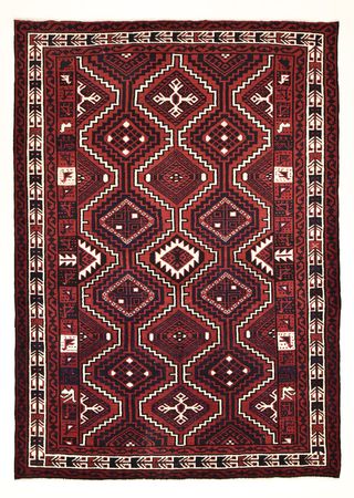 Gabbeh Rug - Loribaft Perser - 302 x 222 cm - bordeaux red