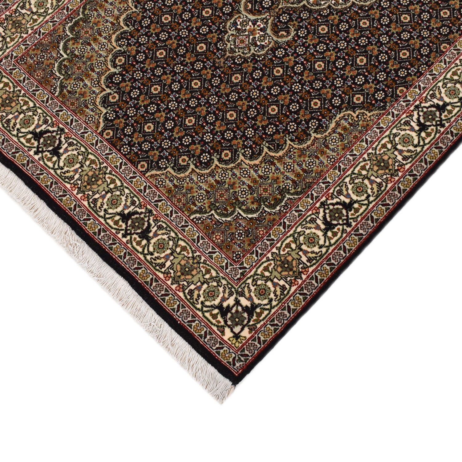 Runner Perser Rug - Tabriz - Royal - 393 x 82 cm - dark beige