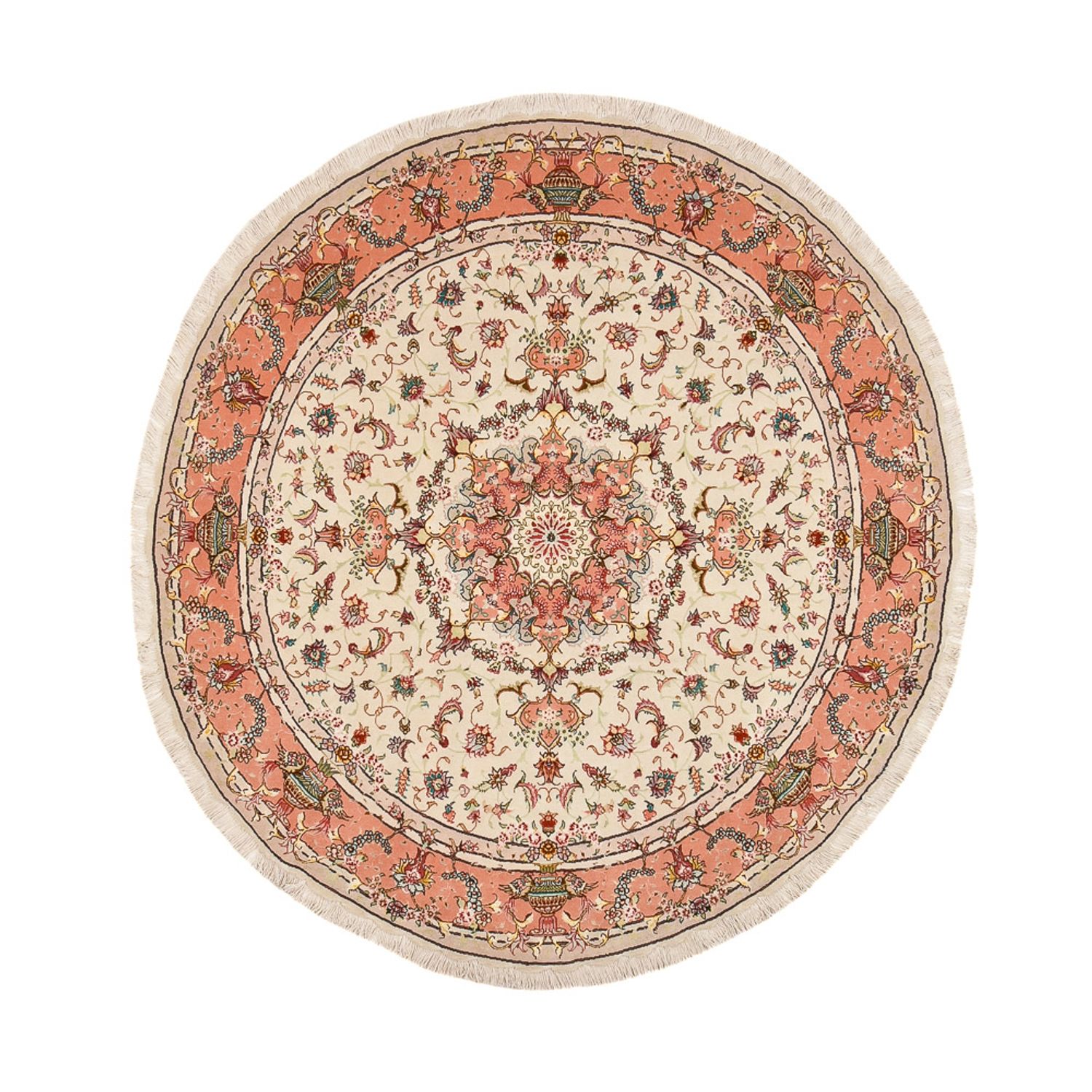 Perser Rug - Tabriz - Premium round  - 200 x 200 cm - cream