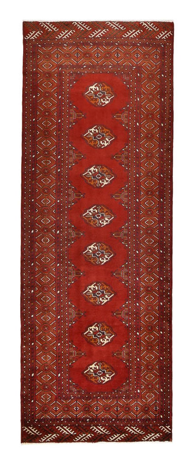 Runner Turkaman Rug - 287 x 102 cm - red