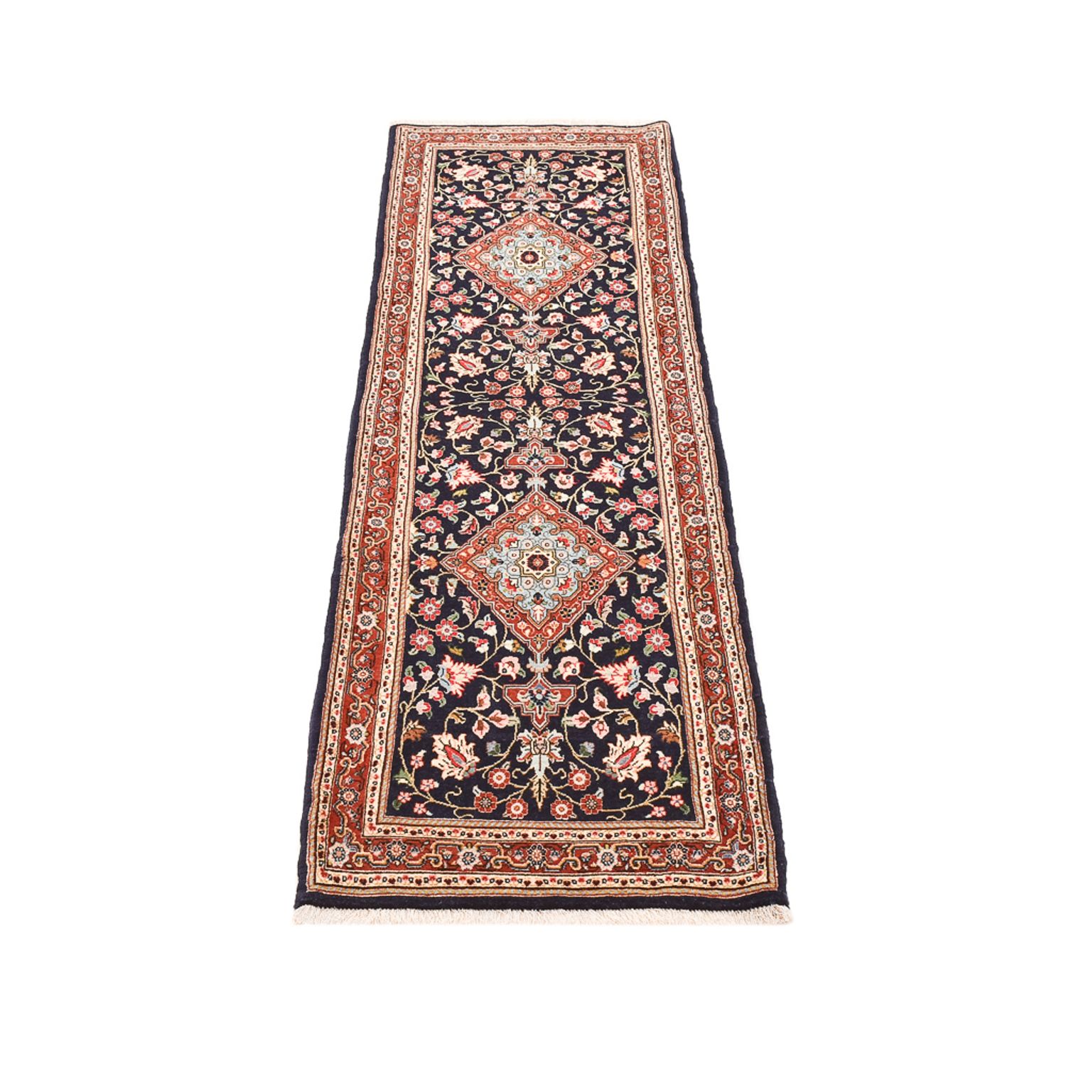 Runner Perser Rug - Ghom - Royal - 202 x 60 cm - dark blue