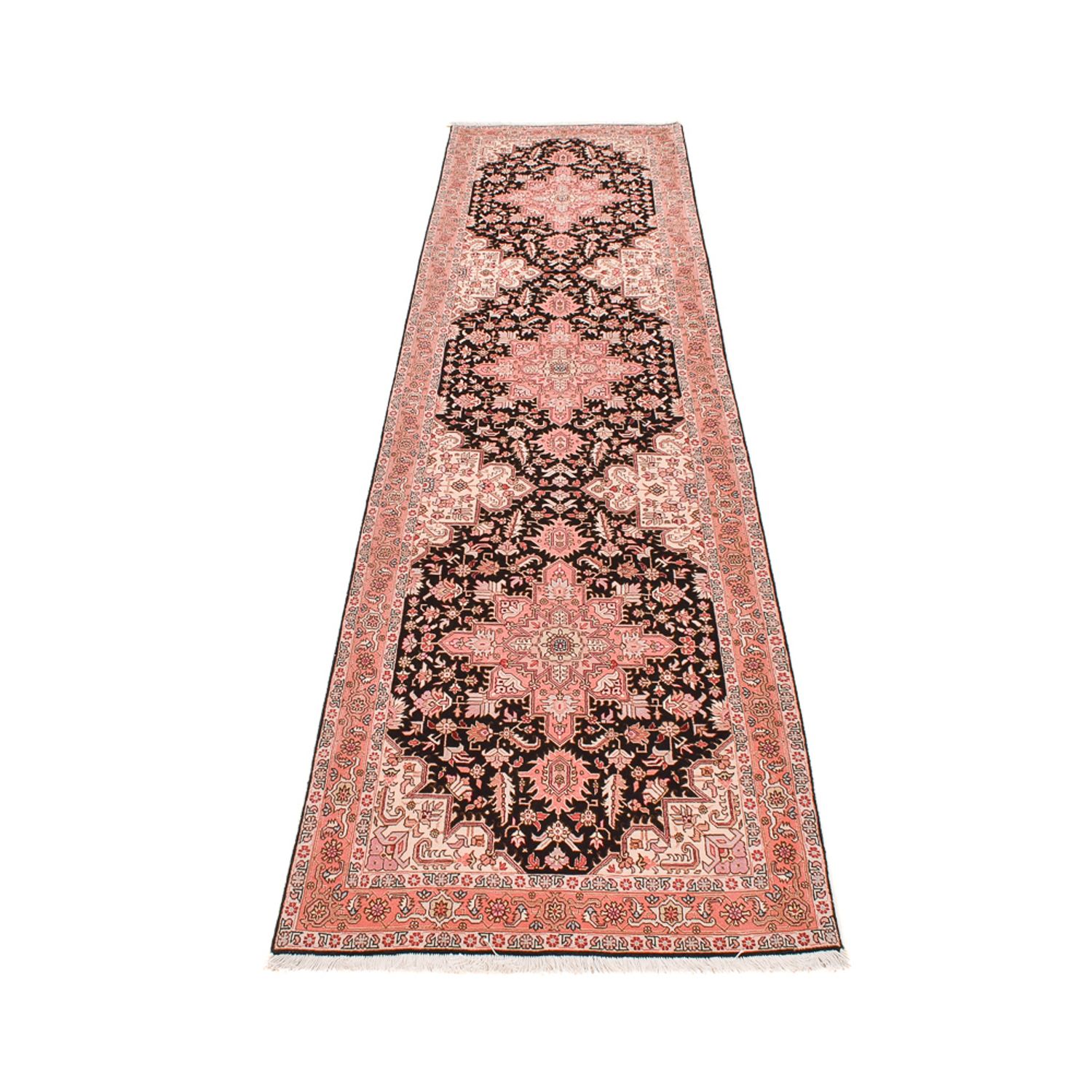 Runner Perser Rug - Tabriz - Royal - 352 x 90 cm - light red