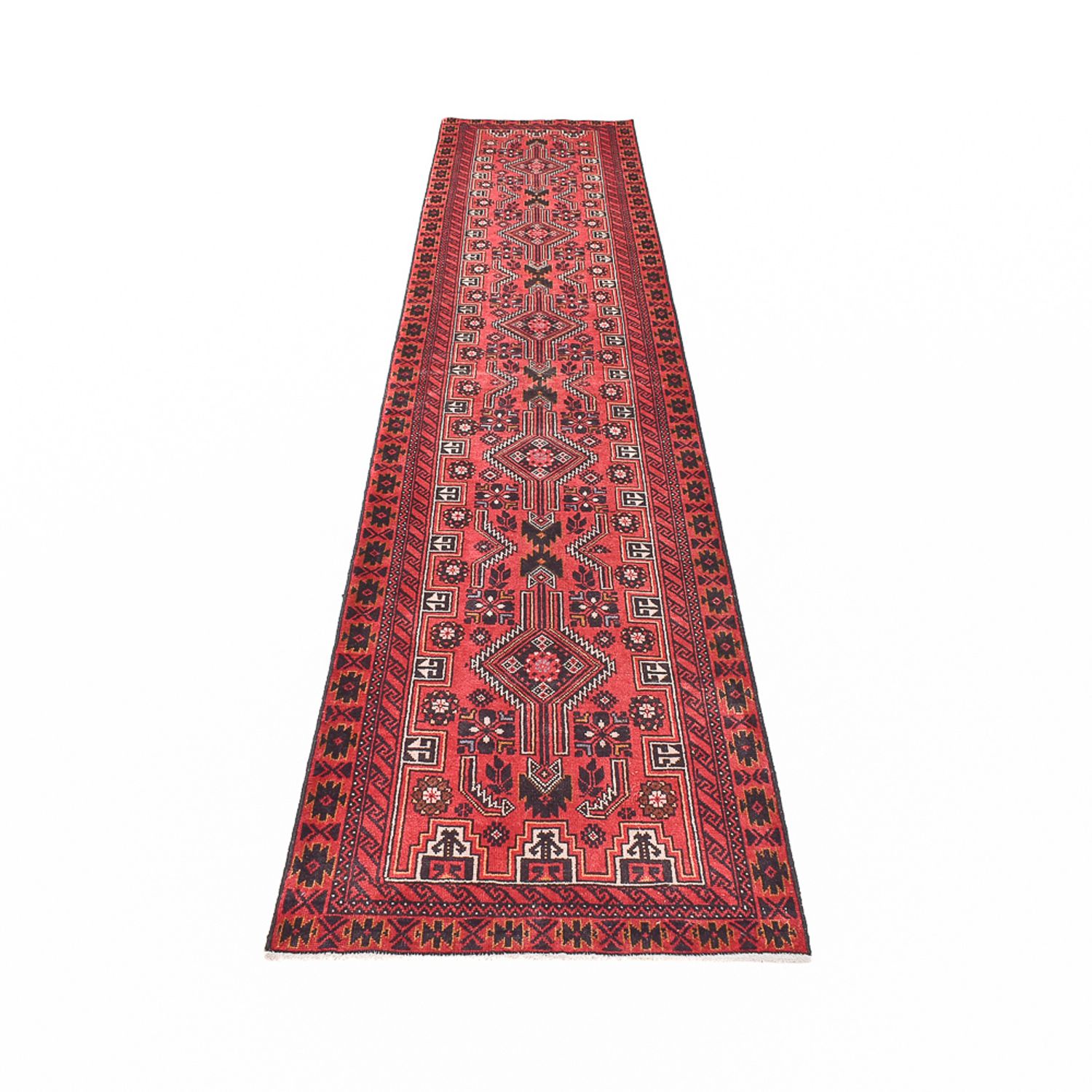 Runner Belutsch Rug - 378 x 85 cm - red