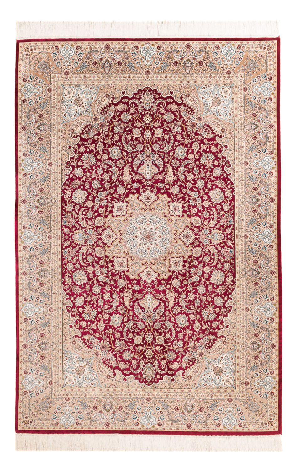 Silk Rug - Ghom Silk - Premium - 227 x 145 cm - red