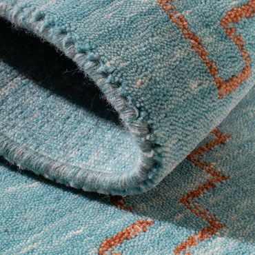 Gabbeh Rug - Loribaft Softy - 102 x 62 cm - light blue