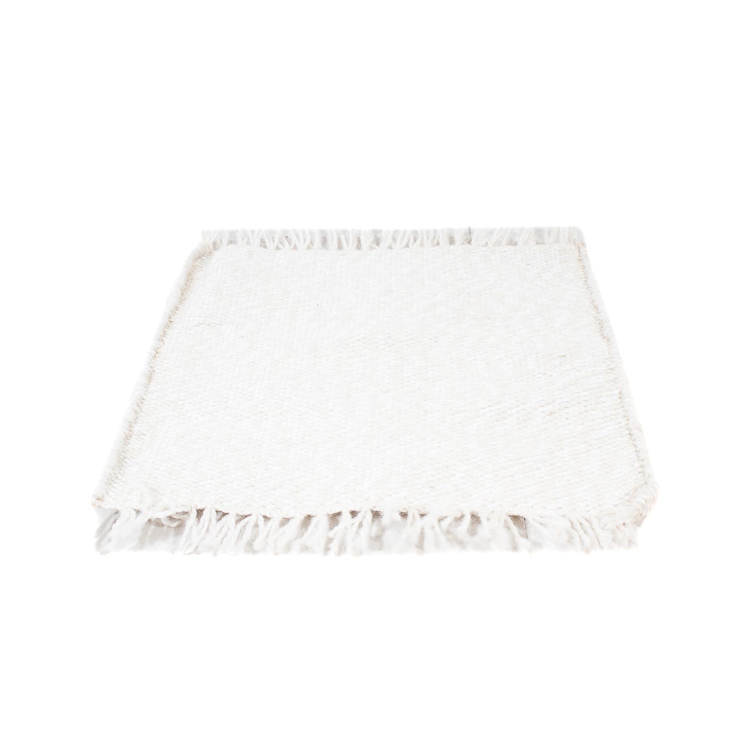 Wool Rug square  - 34 x 31 cm - white