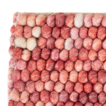 Wool Rug square  - 25 x 25 cm - light red