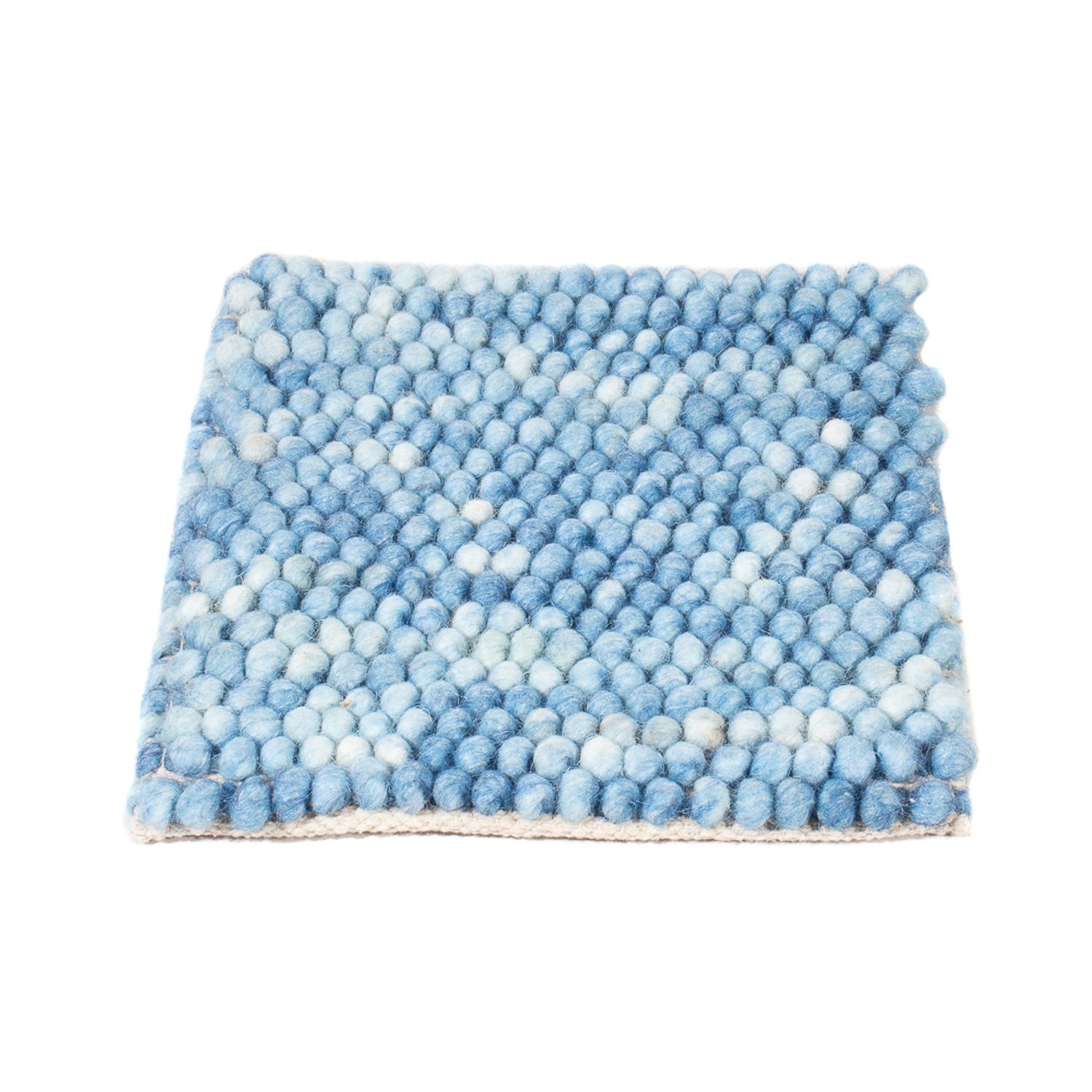 Wool Rug square  - 25 x 25 cm - light blue