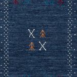 Wool Rug - 90 x 60 cm - dark blue