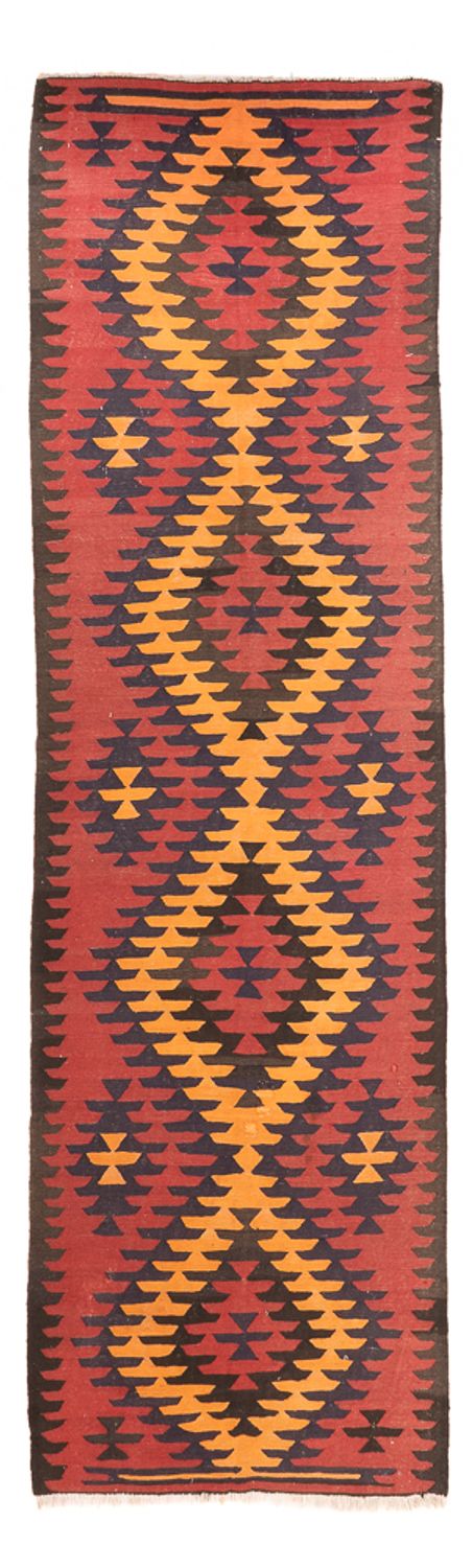 Runner Kelim Rug - Old - 423 x 140 cm - dark red