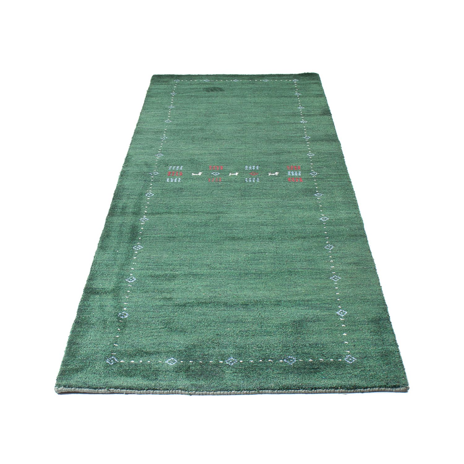 Runner Gabbeh Rug - Indus - 300 x 80 cm - green