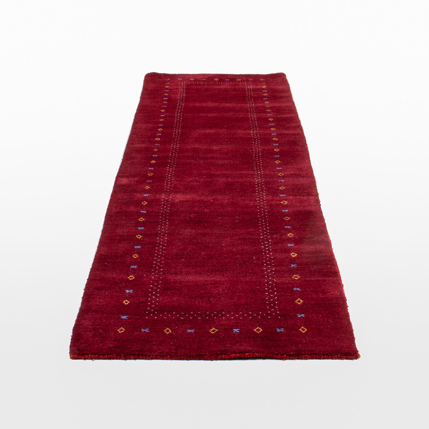 Runner Gabbeh Rug - Indus - 300 x 80 cm - red