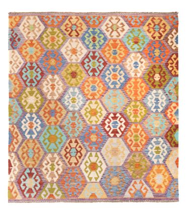 Kelim Rug - Splash square  - 201 x 189 cm - multicolored