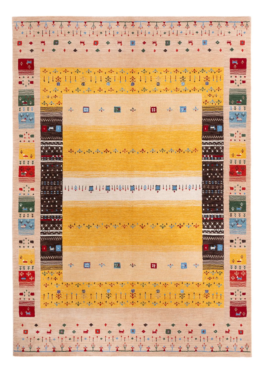 Gabbeh Rug - Loribaft Softy - 240 x 170 cm - gold