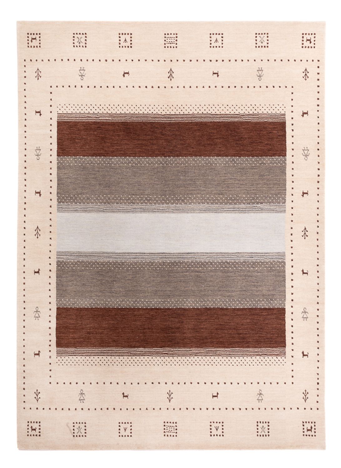 Gabbeh Rug - Loribaft Softy - 240 x 170 cm - light beige