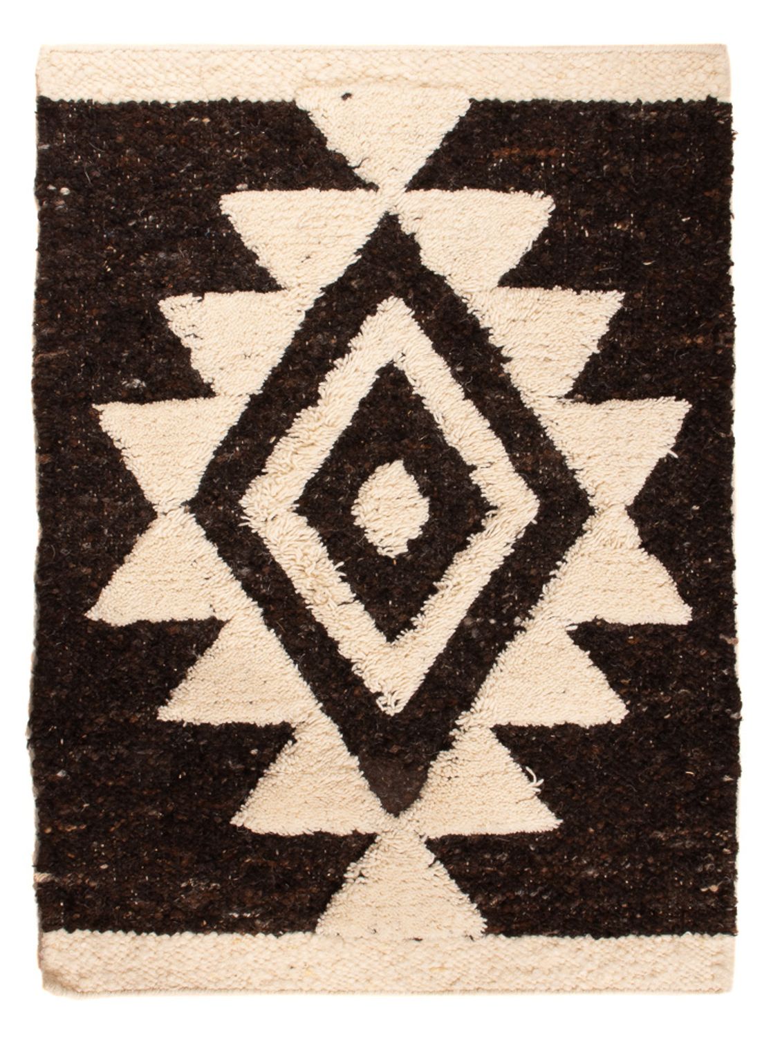 Wool Rug - 90 x 60 cm - black