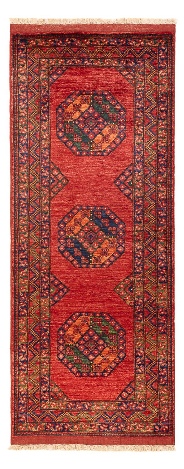 Runner Afghan Rug - 206 x 84 cm - red