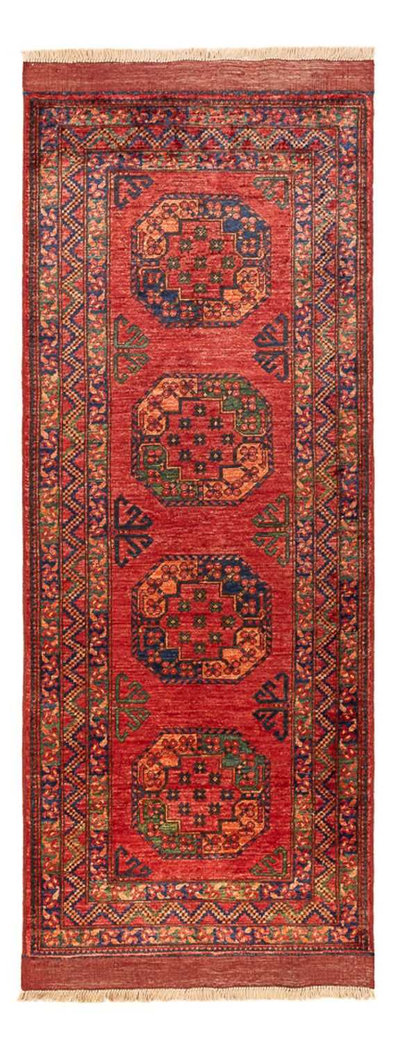 Runner Afghan Rug - 204 x 82 cm - red