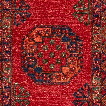 Runner Afghan Rug - 368 x 85 cm - red