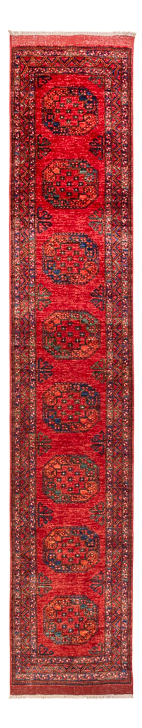 Runner Afghan Rug - 395 x 75 cm - red