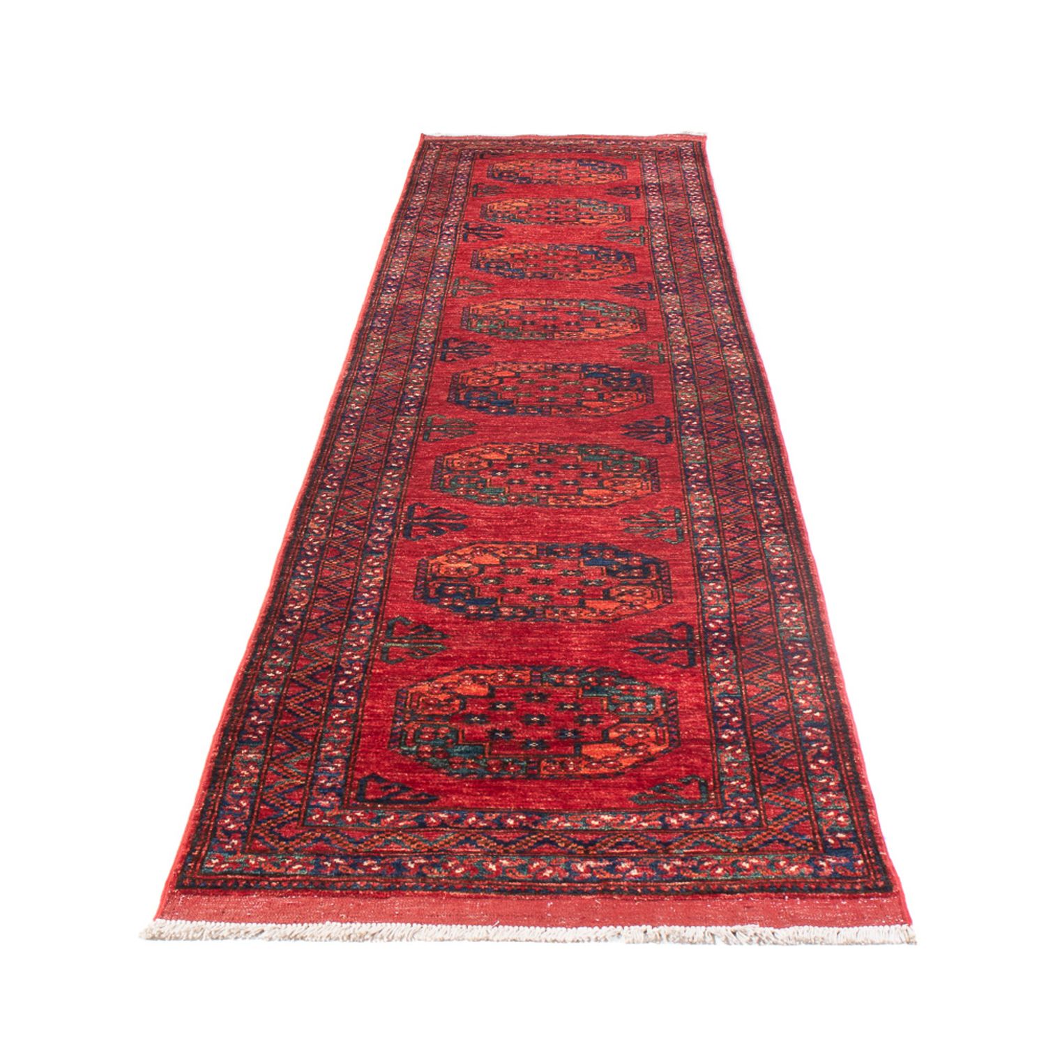 Runner Afghan Rug - 395 x 75 cm - red