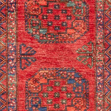 Runner Afghan Rug - 390 x 82 cm - red