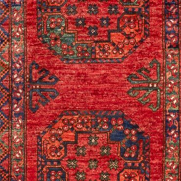 Runner Afghan Rug - 395 x 76 cm - red