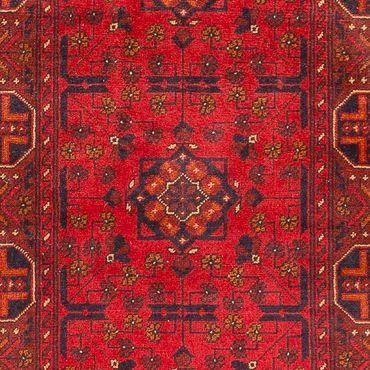 Runner Afghan Rug - Kunduz - 395 x 80 cm - red
