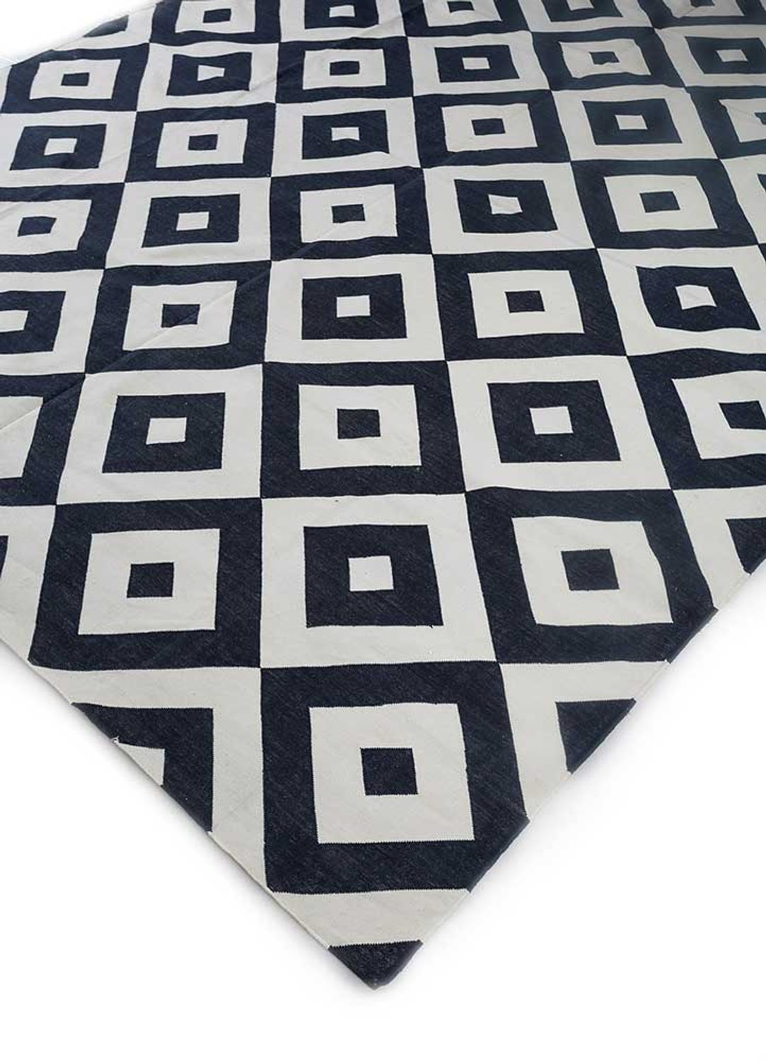 Kelim Rug - Trendy - 300 x 240 cm - black and white