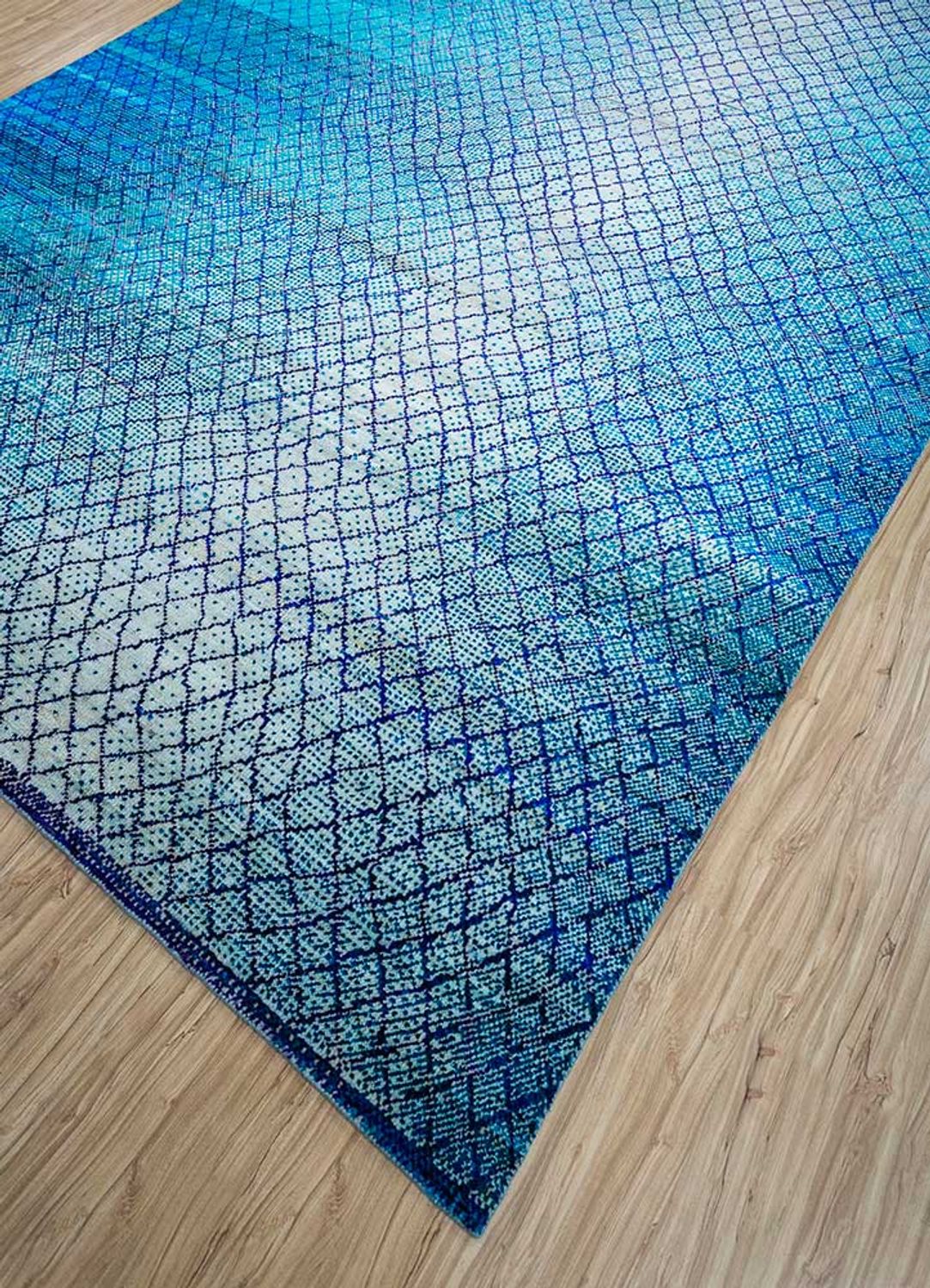 Wool Rug - 300 x 240 cm - light blue