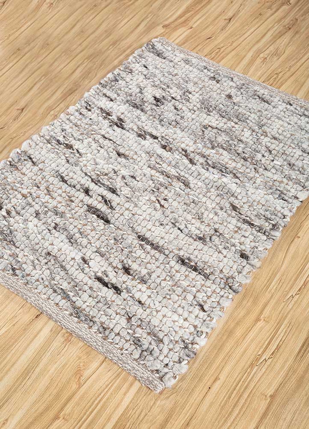 Wool Rug - 90 x 60 cm - light grey