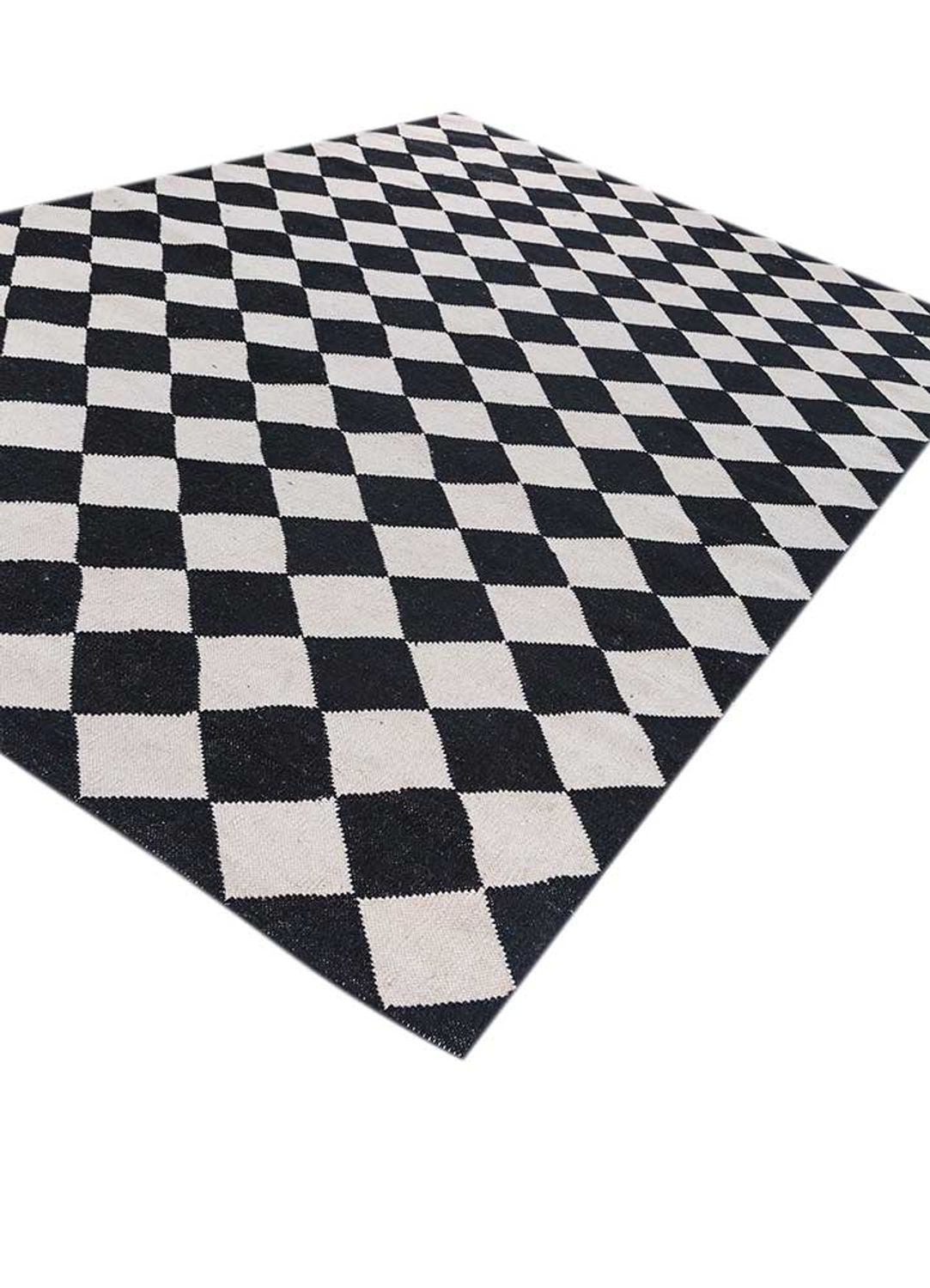 Wool Rug - 280 x 182 cm - black and white