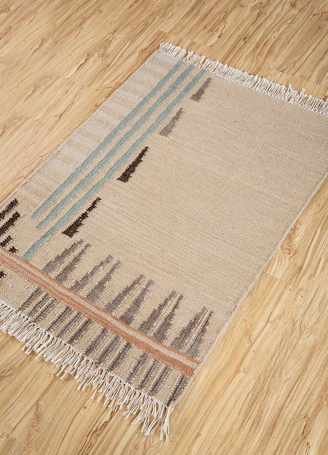 Wool Rug - 90 x 60 cm - light beige