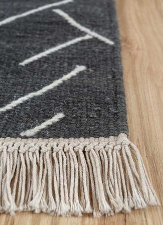 Runner Wool Rug - 155 x 58 cm - anthracite