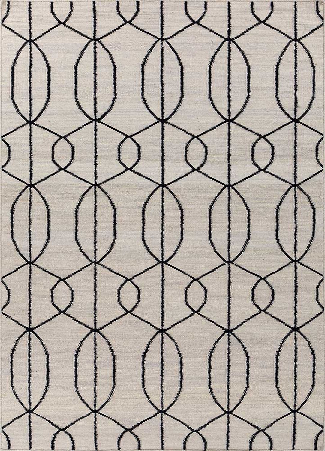 Wool Rug - 240 x 150 cm - black and white