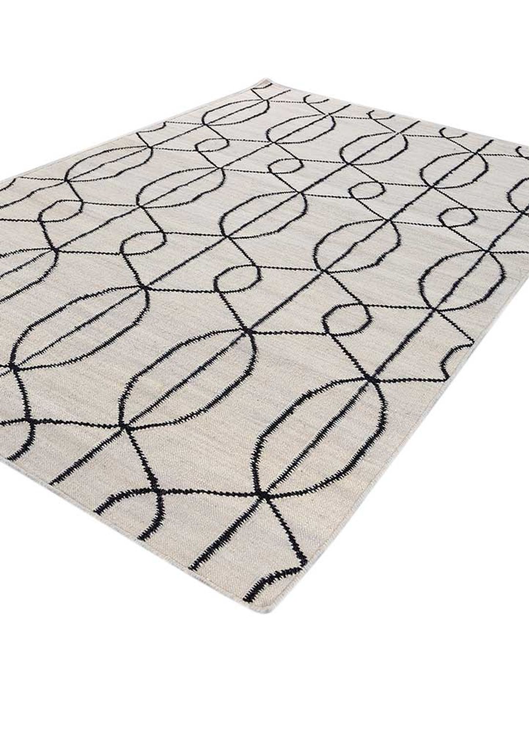 Wool Rug - 240 x 150 cm - black and white