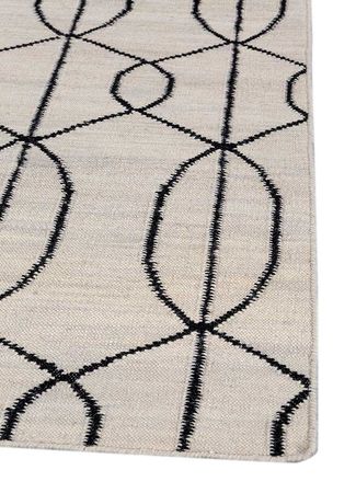 Wool Rug - 240 x 150 cm - black and white