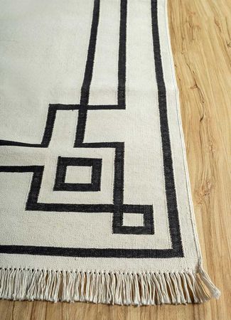 Kelim Rug - Trendy - 180 x 120 cm - black and white