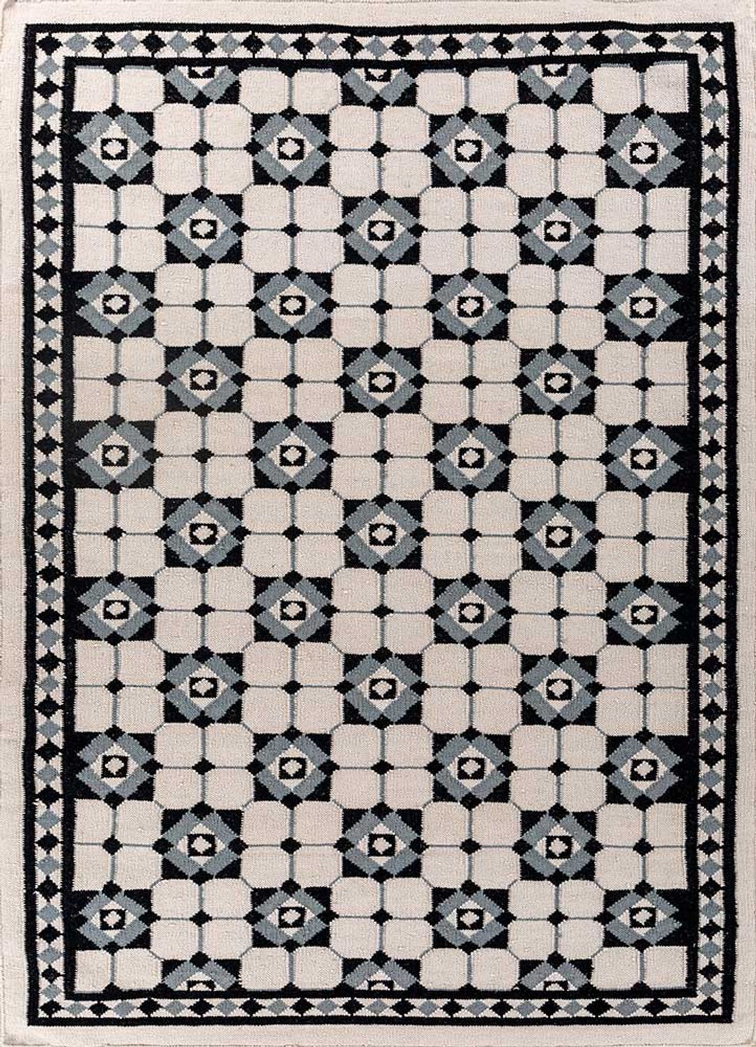 Wool Rug - 240 x 150 cm - black and white