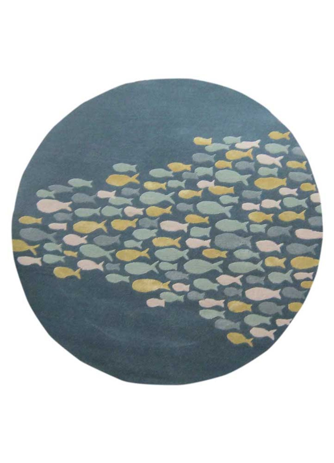 Wool Rug round  - 120 x 120 cm - multicolored