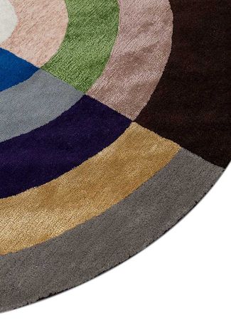 Wool Rug round  - 180 x 180 cm - gold